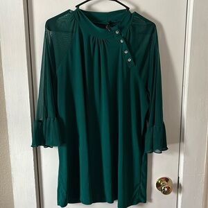 Plus Size Womens Zero 2 Eight High Neck Top 3X Emerald Green